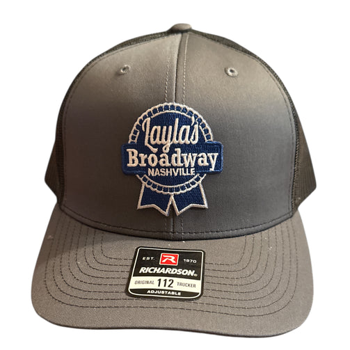 Gray cap with 'Layla's Broadway Nashville' logo and Richardson label on a white background