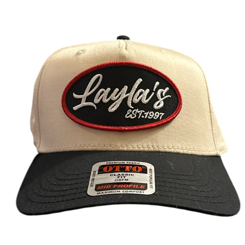 Beige and black cap with 'Layla's' logo and 'OTTO' label on a white background